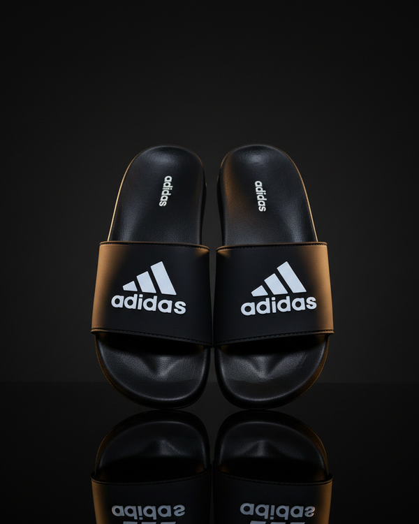 Bold Stripe Comfort Slides – Pair Shot Dark