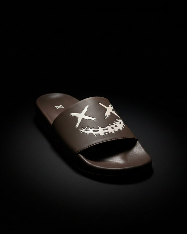 Dark Smile Graphic Street Slides – Front Angle