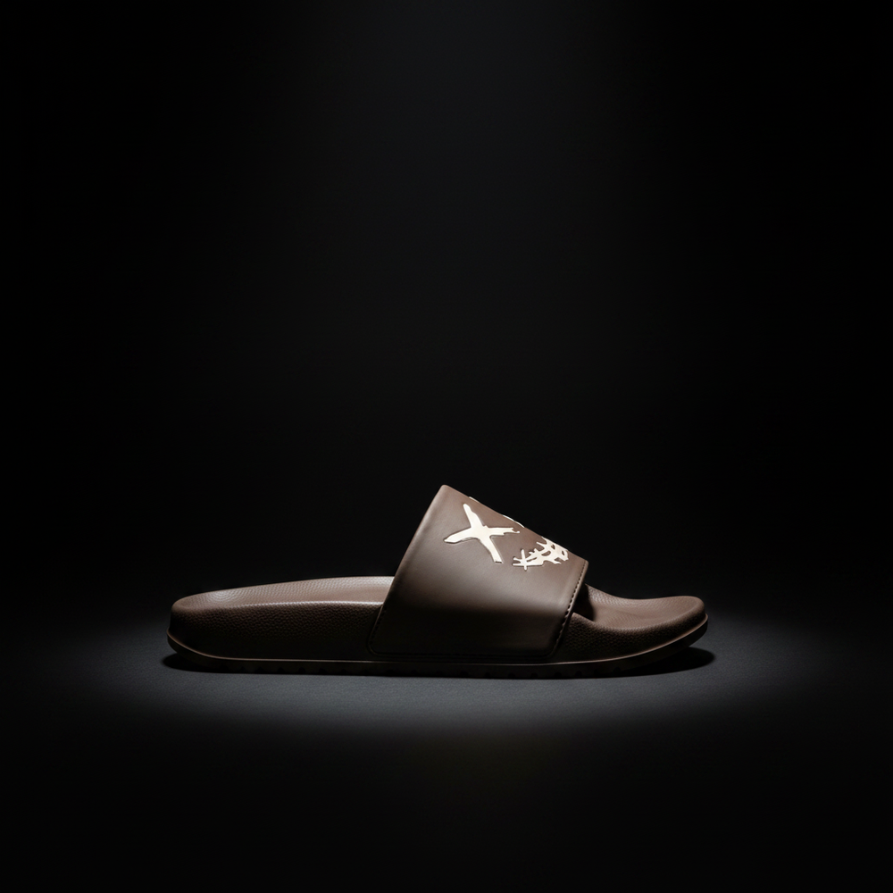 Dark Smile Graphic Street Slides – Side Profile