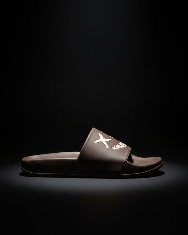 Dark Smile Graphic Street Slides – Side Profile